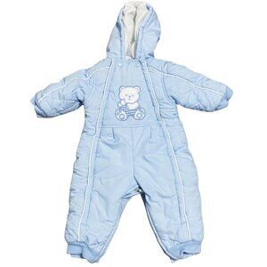 Chill Stoppers Snowsuit Bunting Baby Size 0-24 Months Blue Teddy Bear